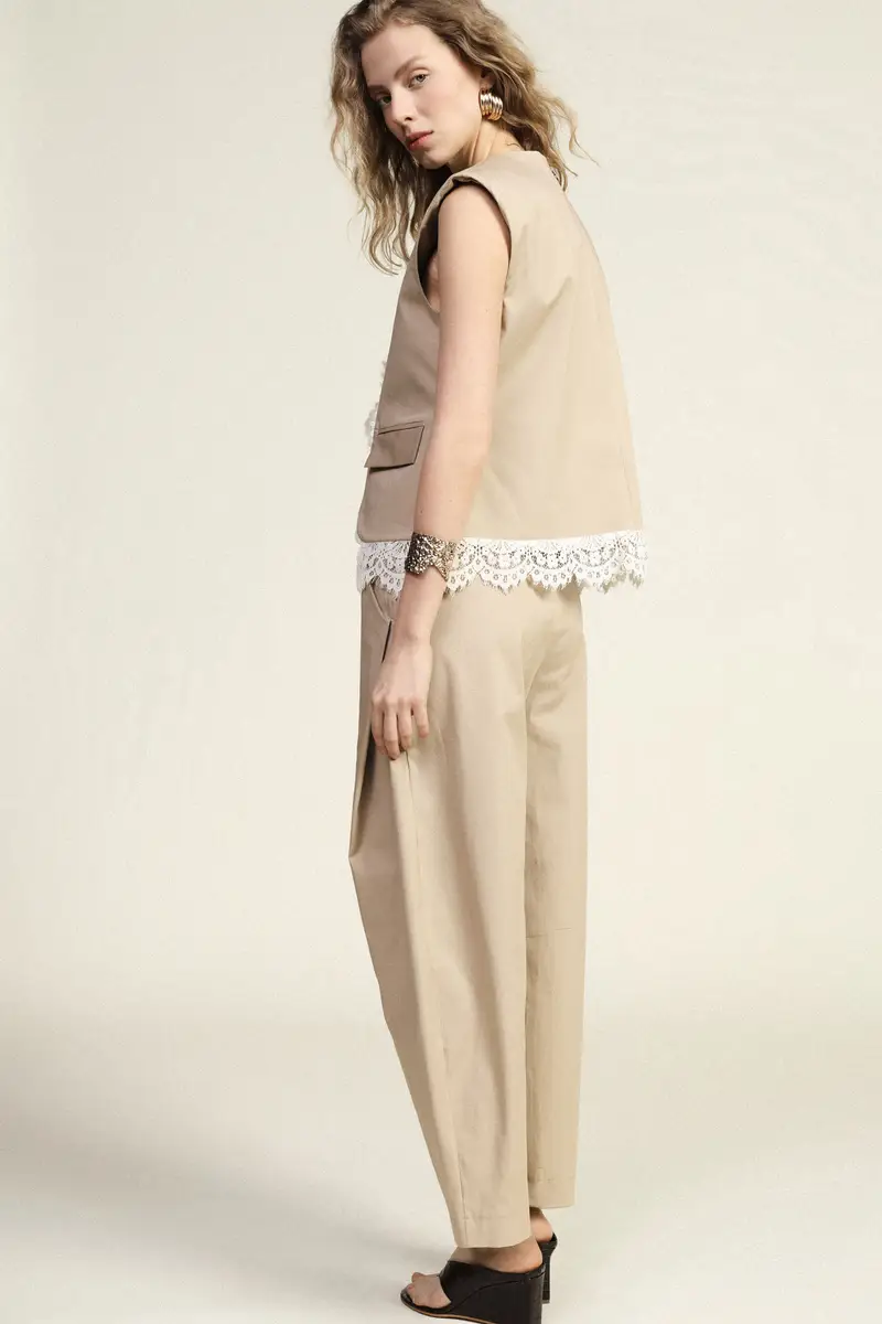 Pantaloni ampi a vita alta fit morbido miniatura 3