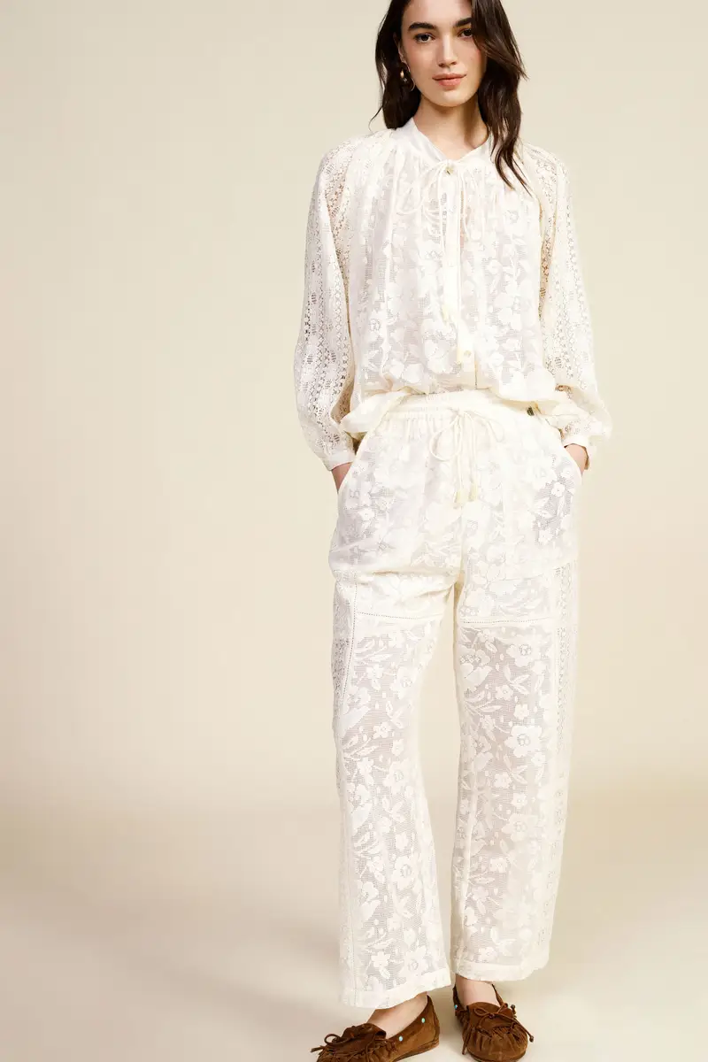 Pantaloni ampi con inserti decorativi miniatura 2