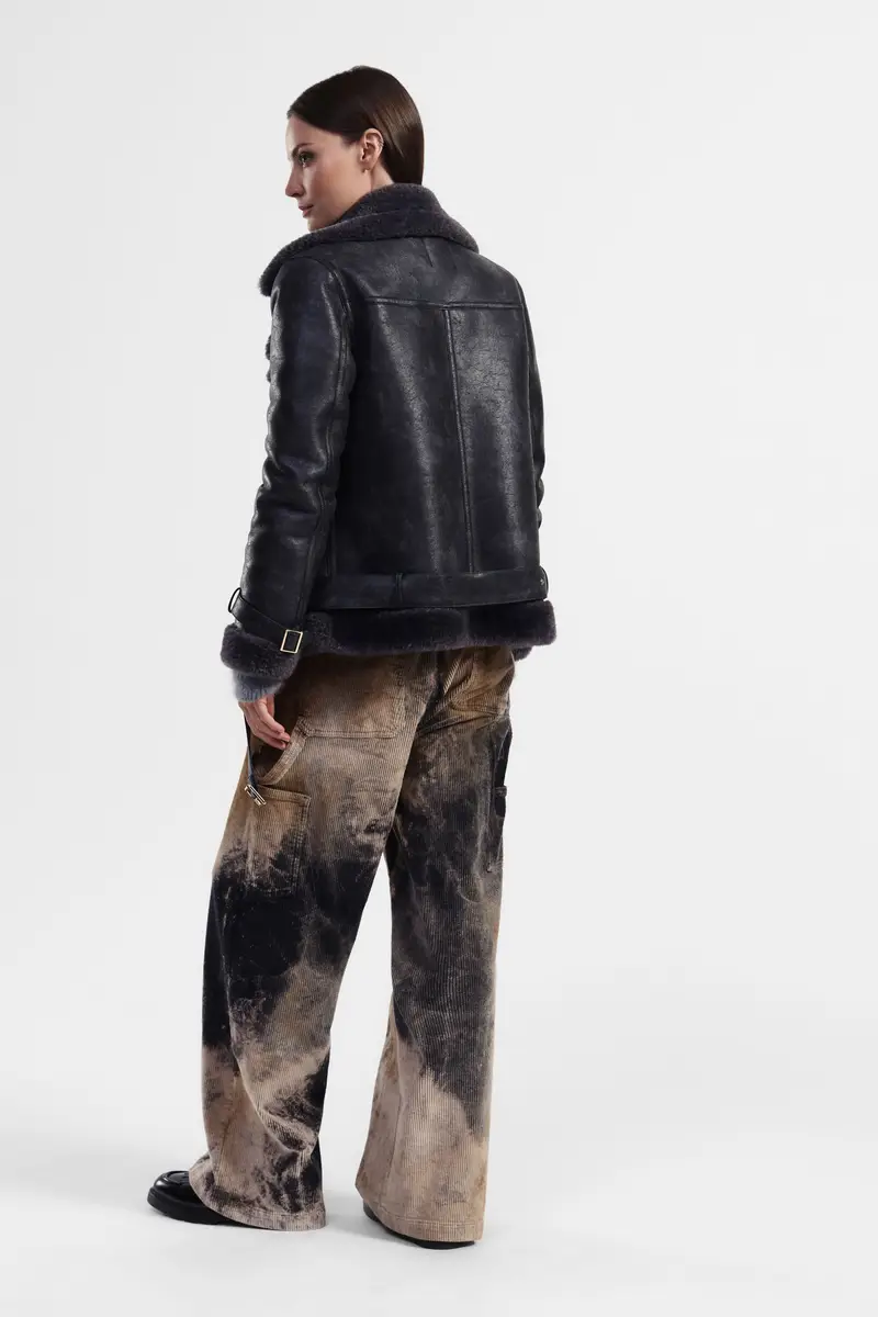 Pantaloni ampi stampati a vita alta miniatura 3