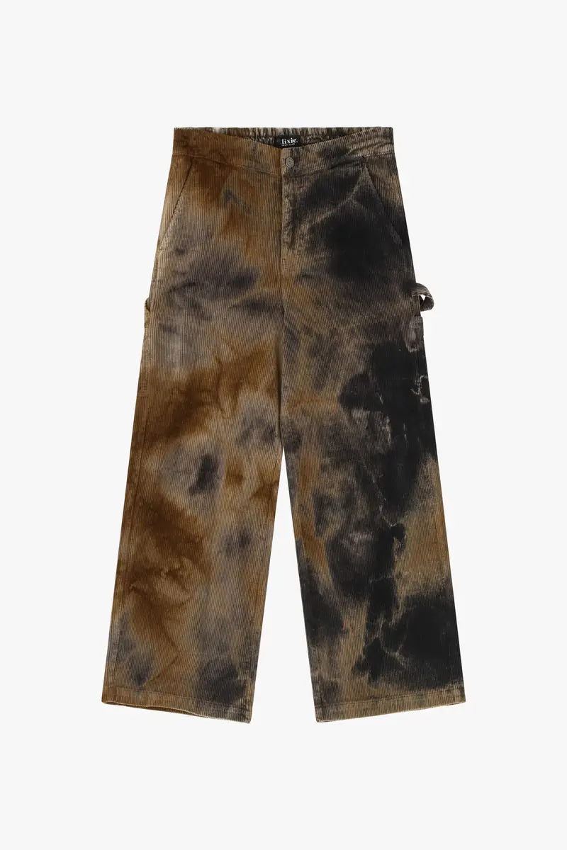 Pantaloni ampi stampati a vita alta