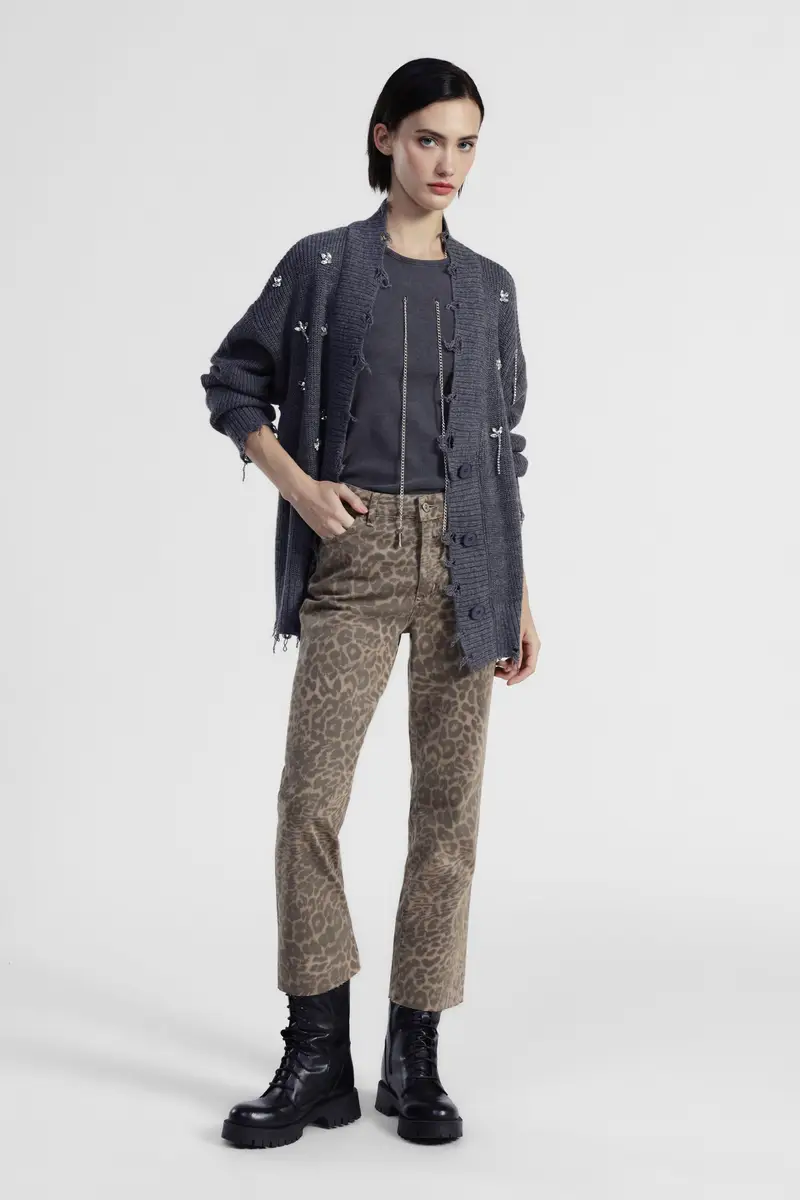 Pantaloni chino-fit stampa animalier con tasche miniatura 2