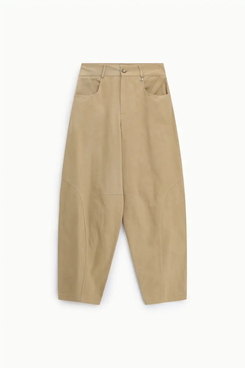 Pantaloni chino-fit vita alta con tasche frontali