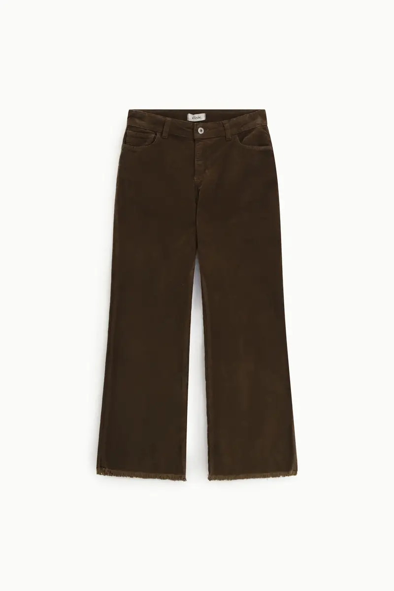 Pantaloni cropped cinque tasche orlo sfrangiato