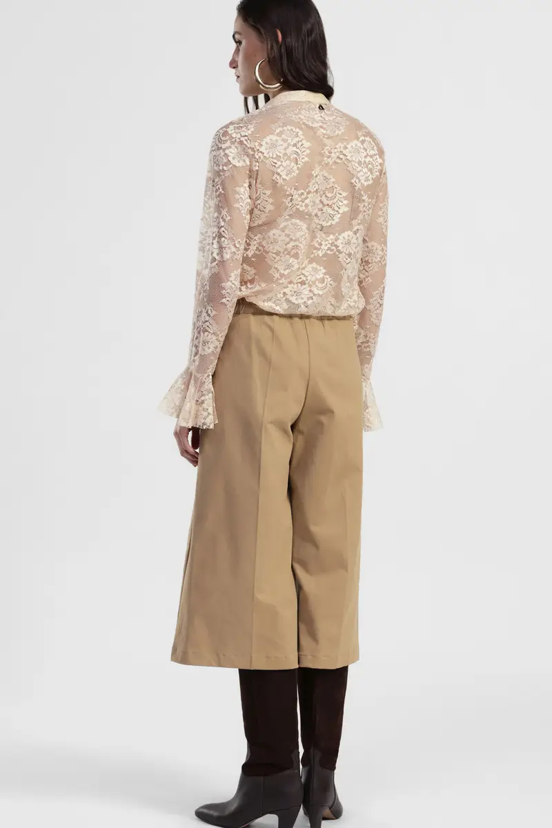 Pantaloni cropped gamba ampia pinces miniatura 3