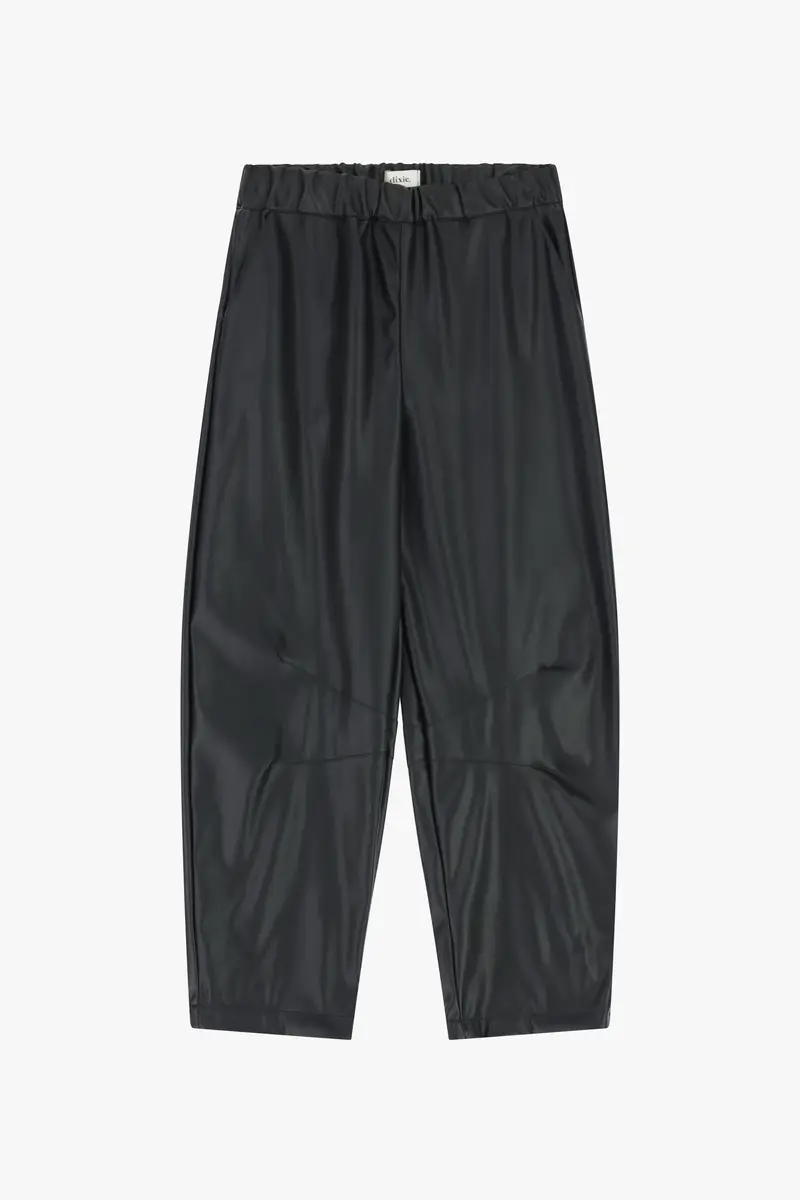 Pantaloni effetto pelle ampi vita alta