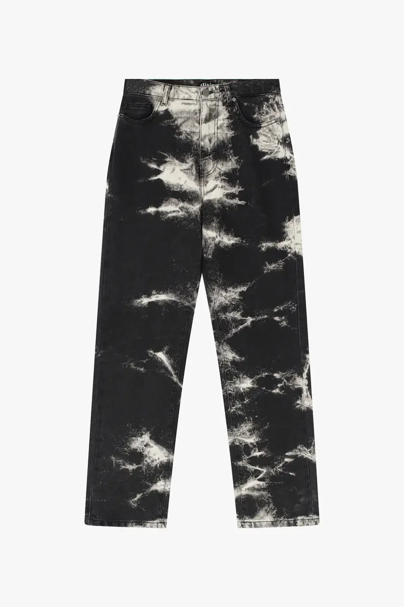 Pantaloni five-pocket stampa délavé fit dritto