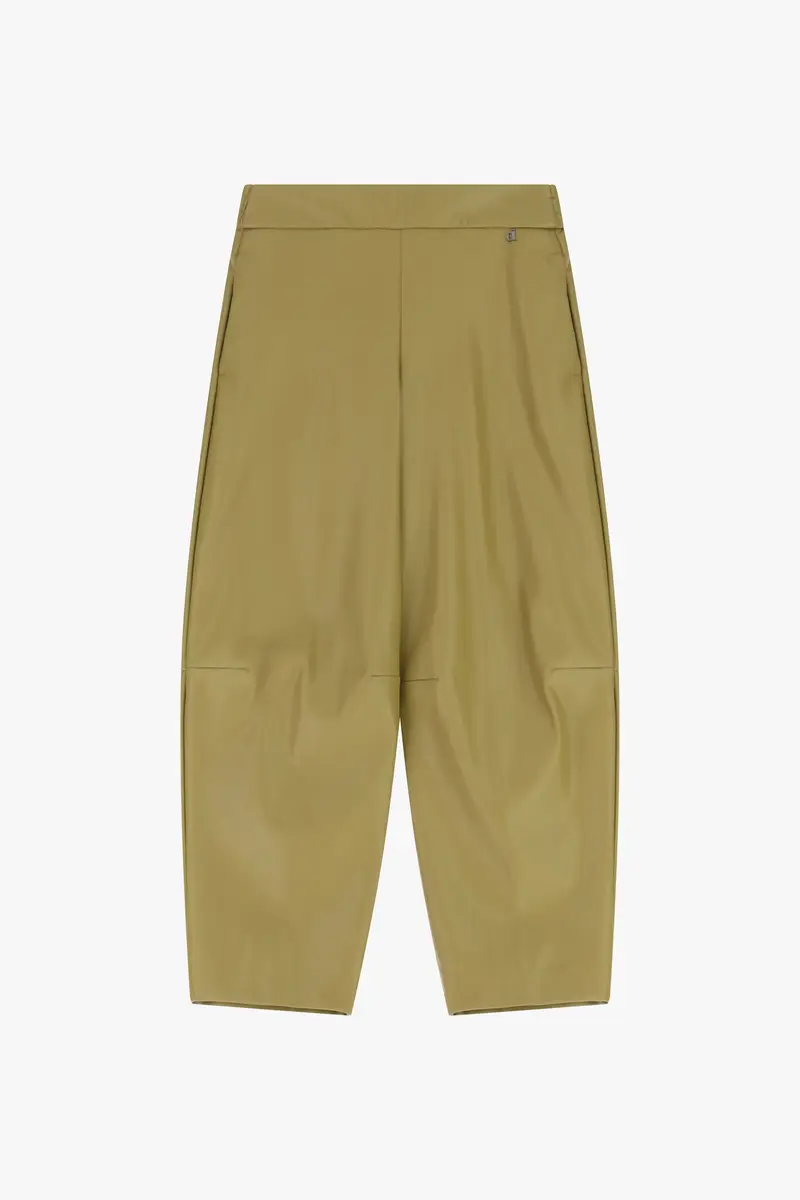 Pantaloni in ecopelle ampi con vita alta