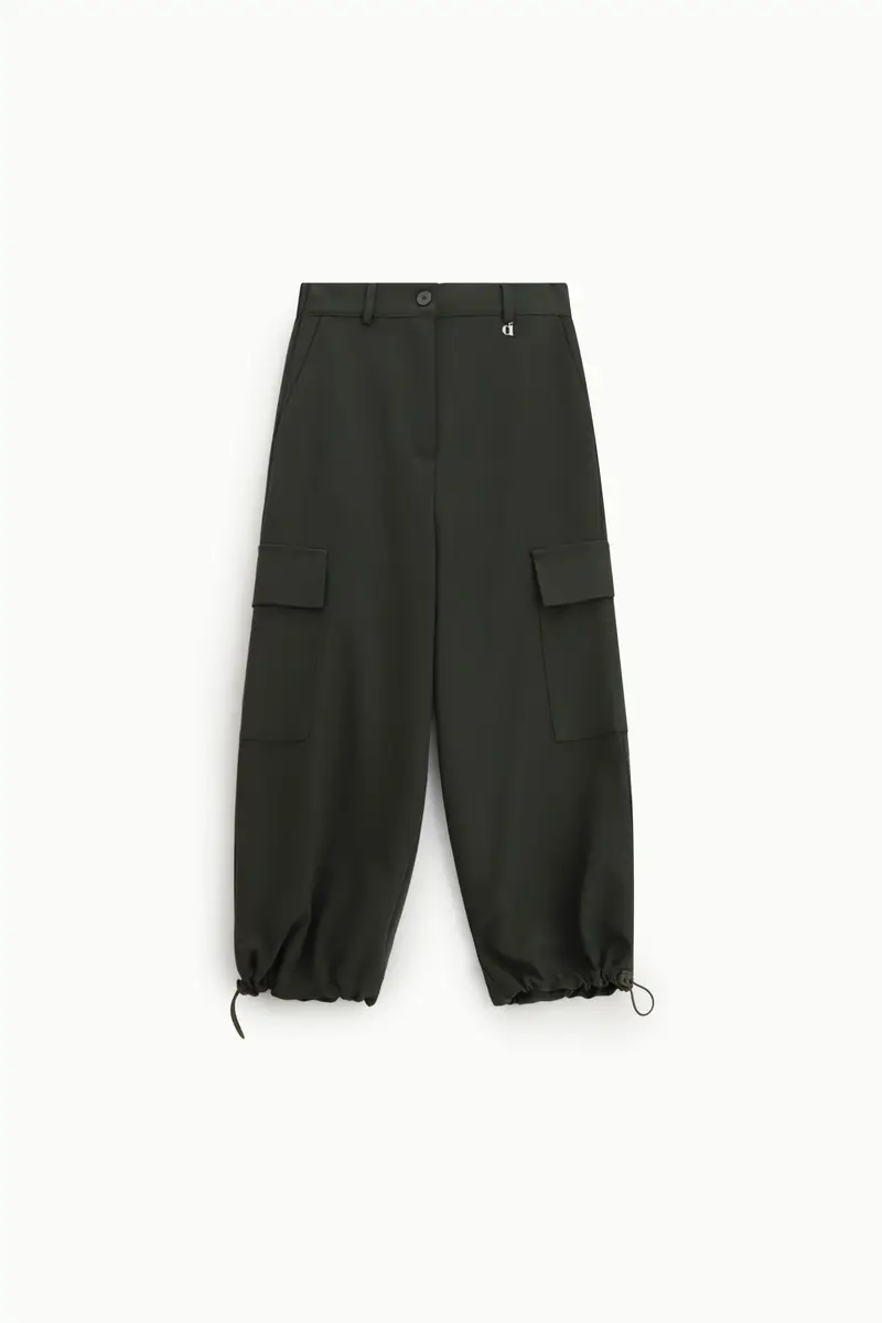 Pantaloni jogging vita alta con tasche cargo