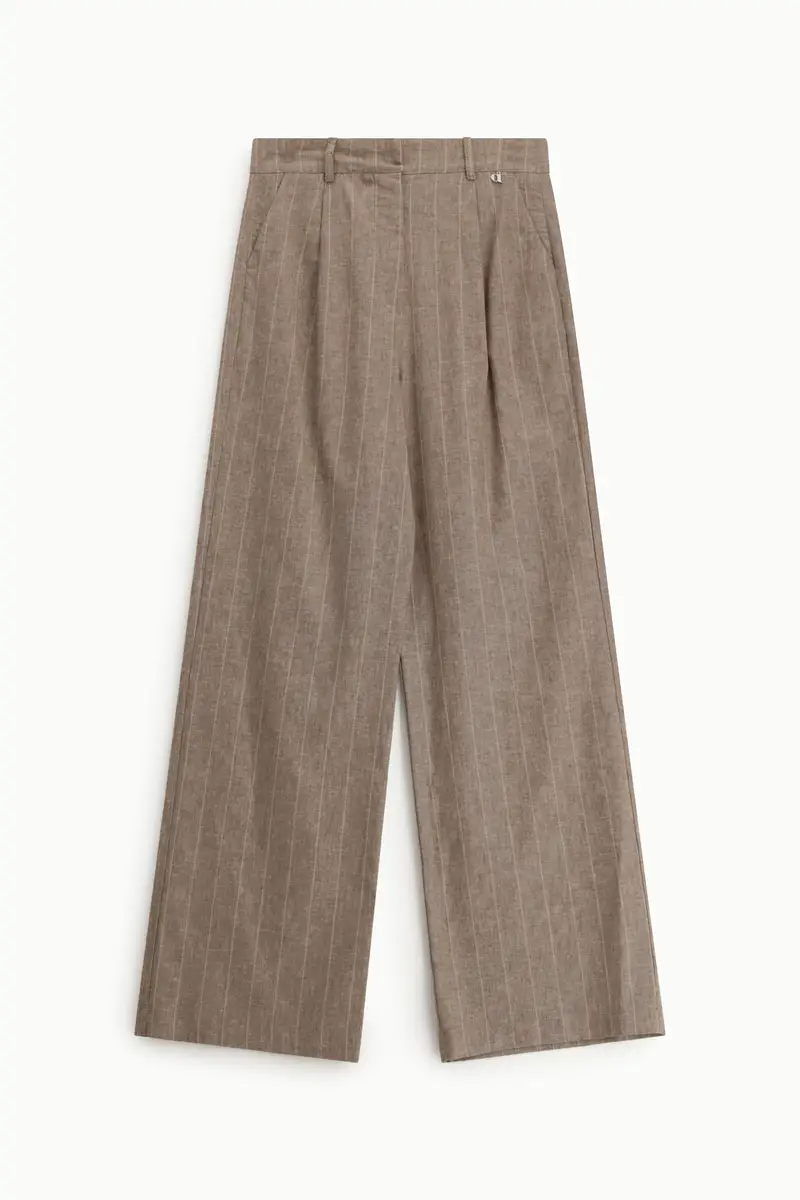 Pantaloni palazzo a righe con vita alta