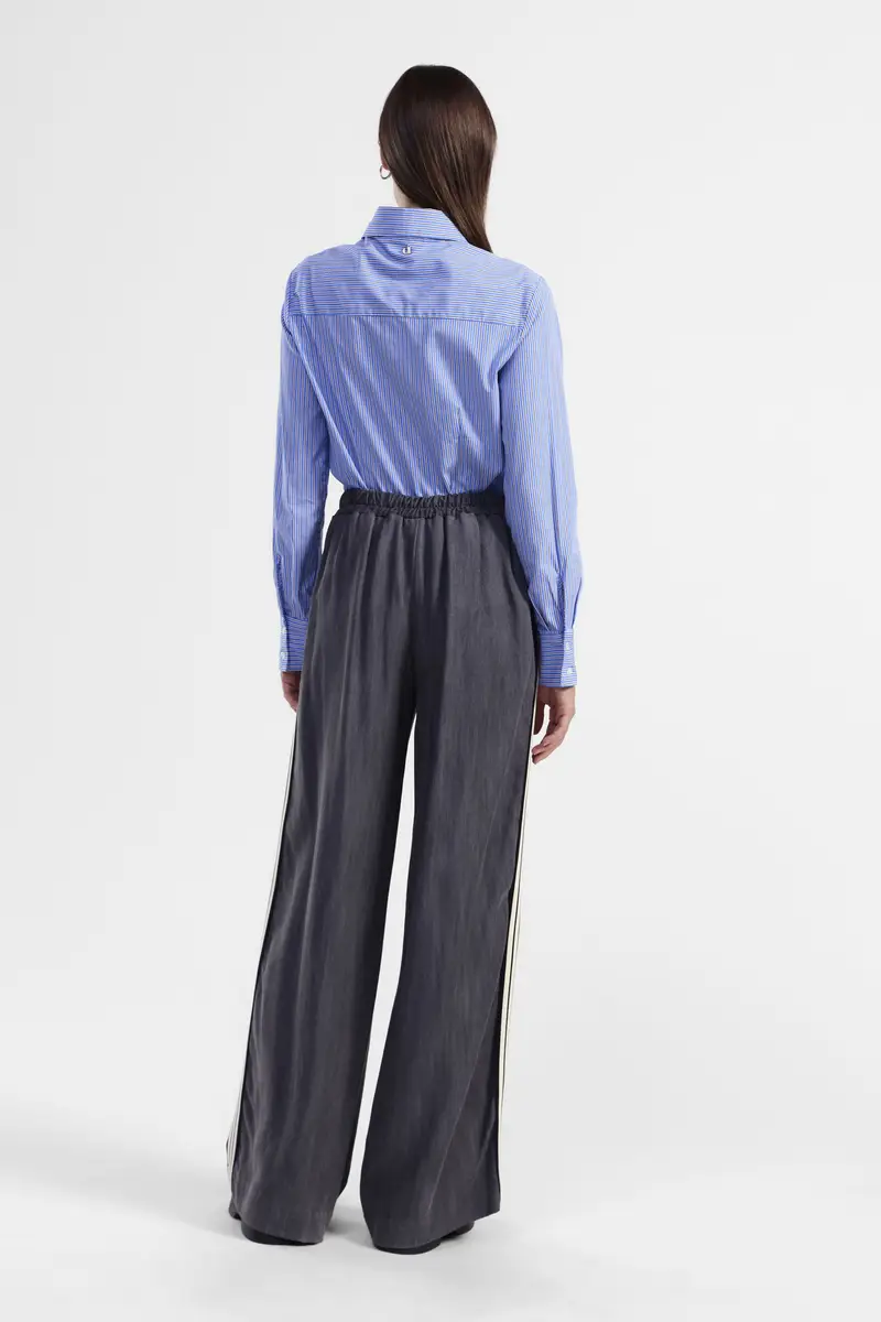 Pantaloni palazzo a righe laterali miniatura 3