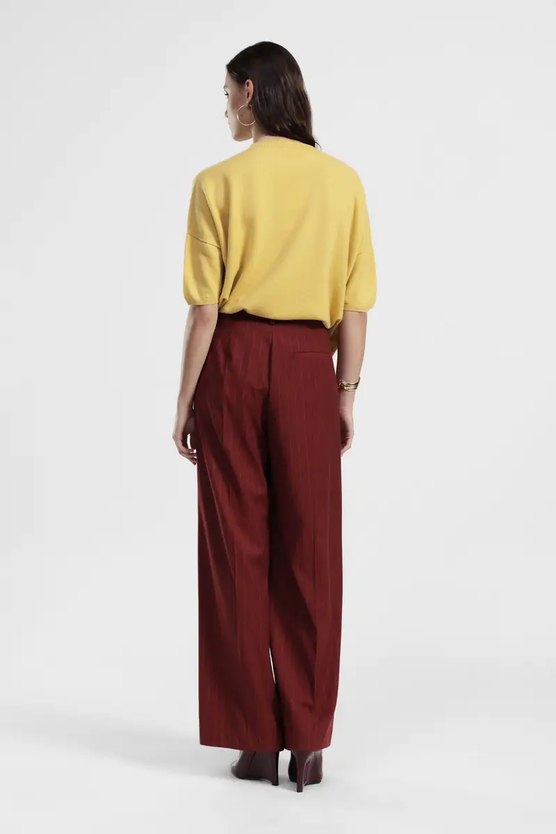 Pantaloni palazzo a righe vita alta miniatura 3