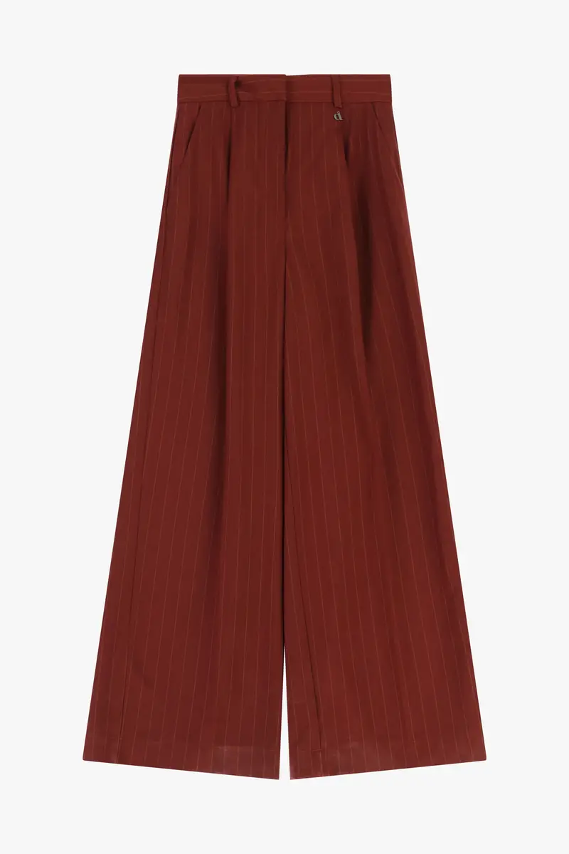 Pantaloni palazzo a righe vita alta
