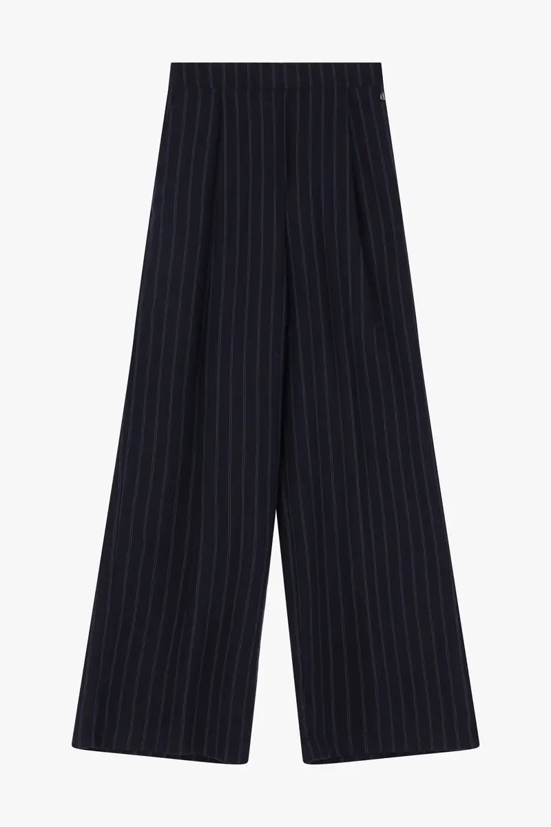 Pantaloni palazzo a righe vita alta