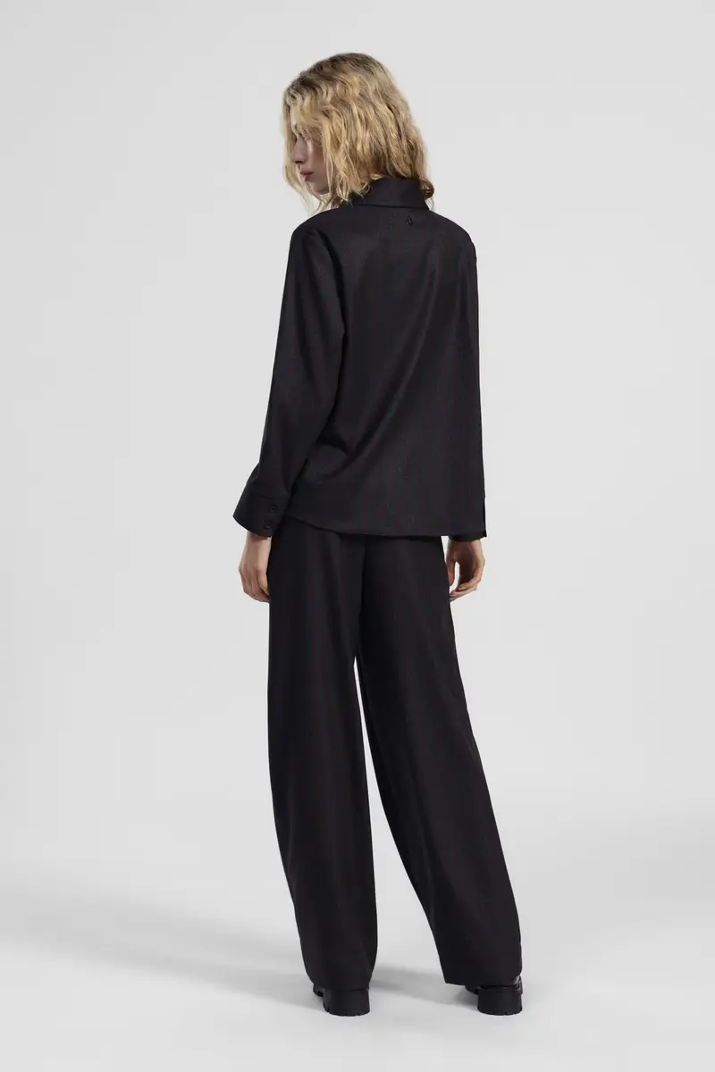 Pantaloni palazzo a righe vita alta miniatura 3