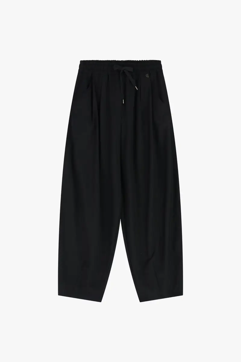 Pantaloni palazzo a vita alta con coulisse