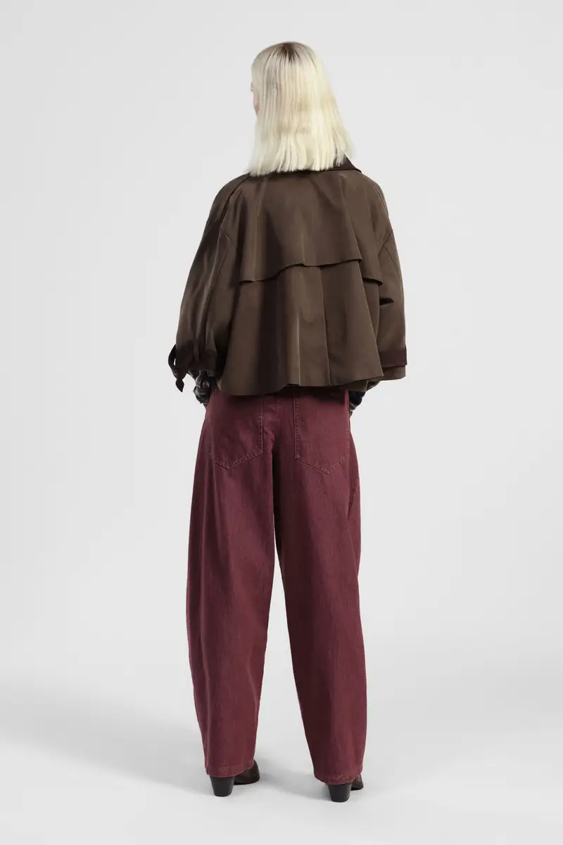 Pantaloni palazzo a vita alta con coulisse miniatura 3