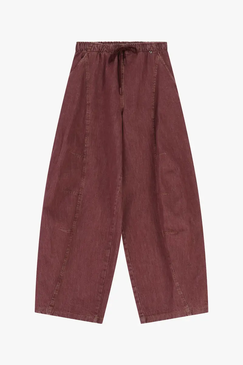 Pantaloni palazzo a vita alta con coulisse