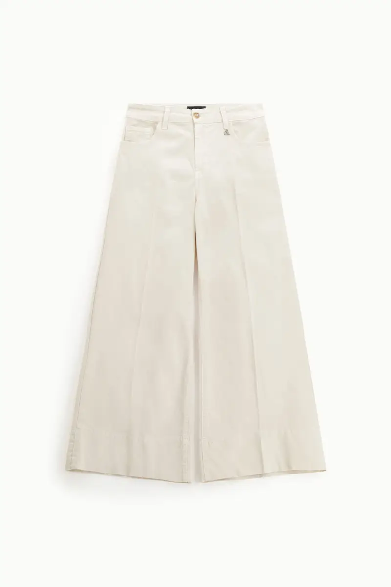 Pantaloni palazzo a vita alta con gamba ampia