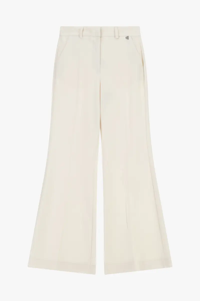 Pantaloni palazzo a vita alta con pinces