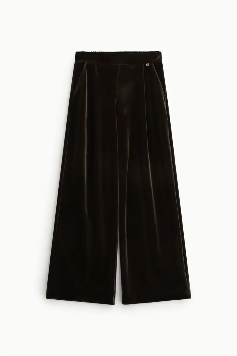 Pantaloni palazzo a vita alta con pinces