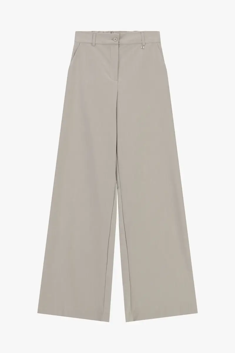 Pantaloni palazzo a vita alta con pinces