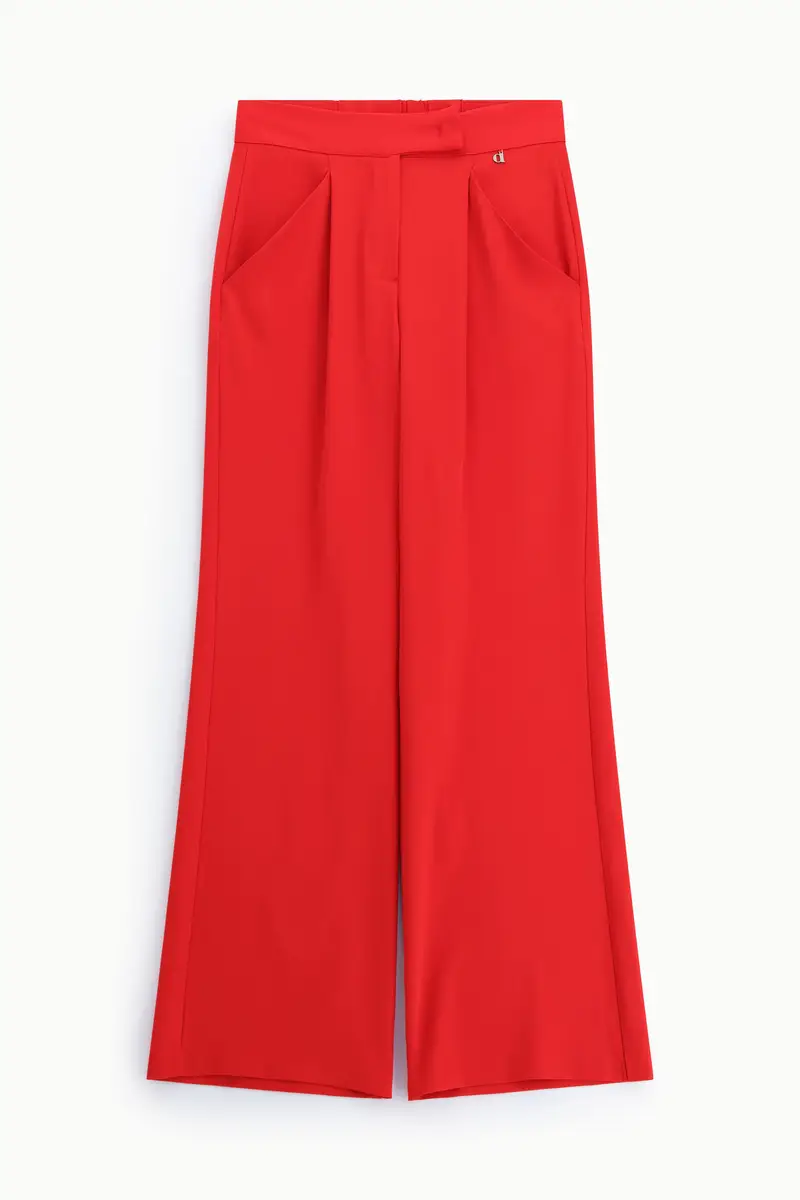 Pantaloni palazzo a vita alta con pinces