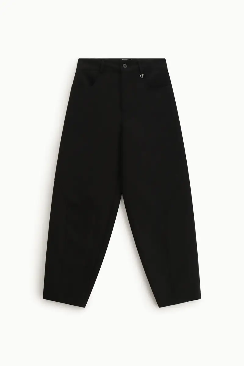 Pantaloni palazzo a vita alta con tasche