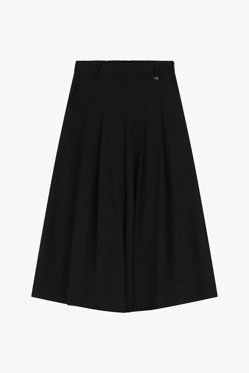 Pantaloni palazzo ampi con vita alta e pieghe