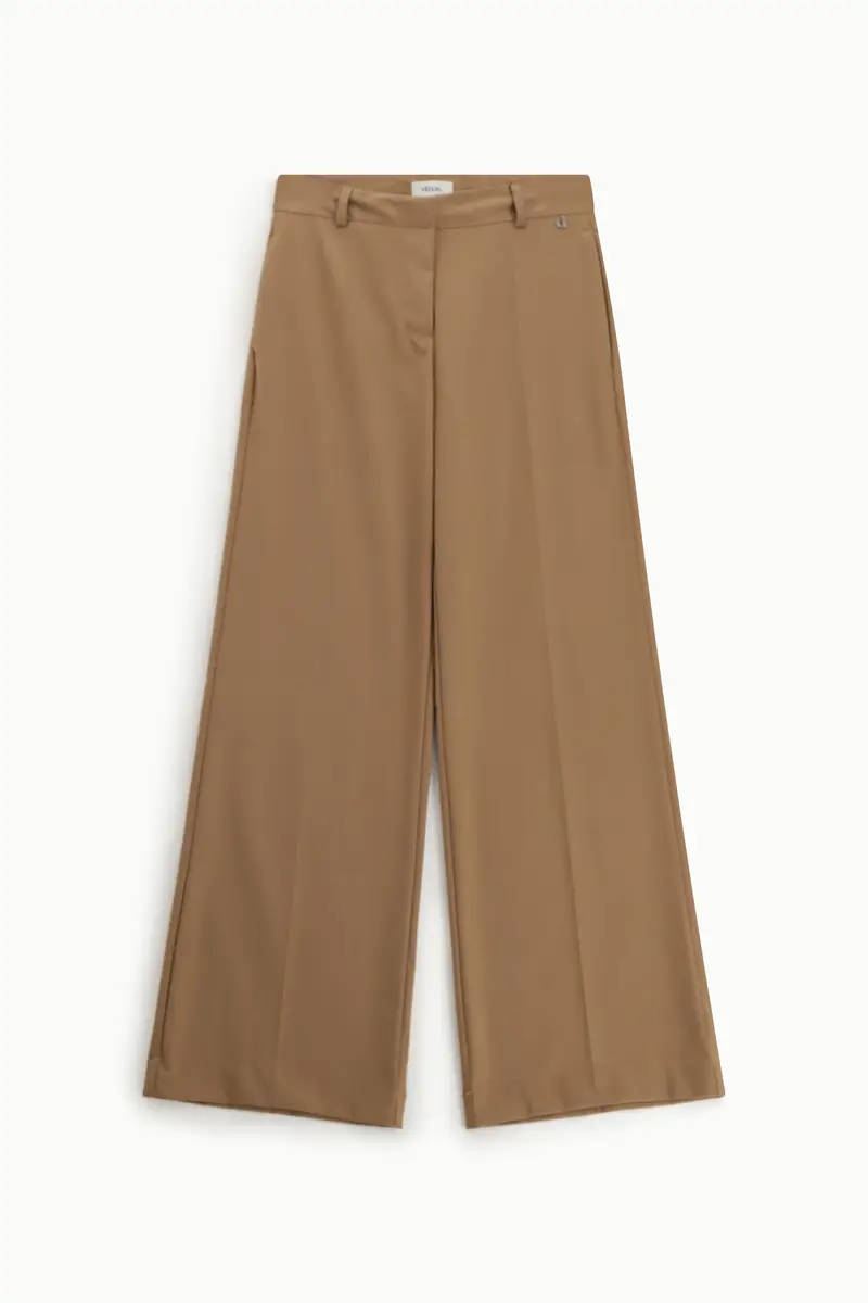 Pantaloni palazzo con piega centrale e passanti