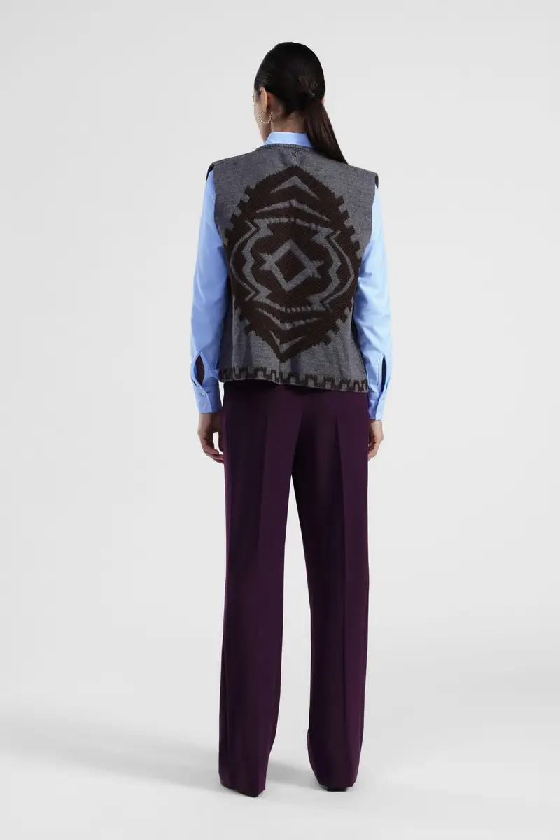 Pantaloni palazzo con pieghe frontali e tasche miniatura 3