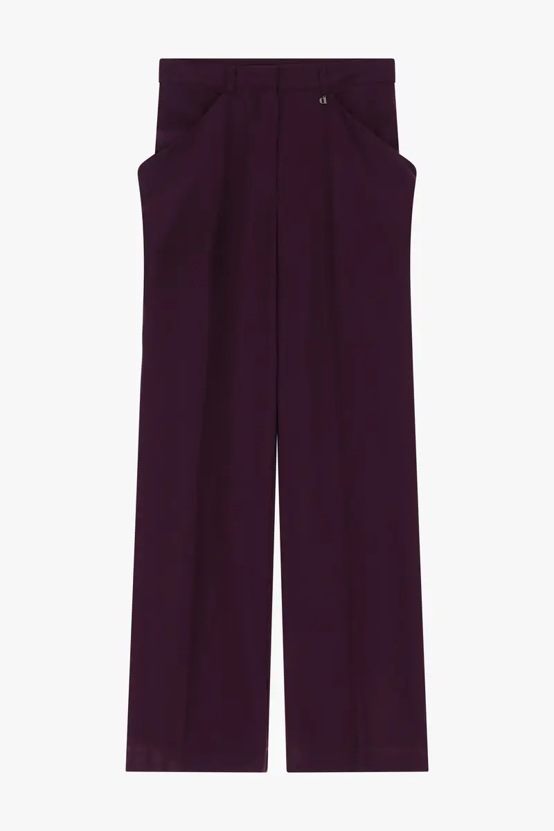 Pantaloni palazzo con pieghe frontali e tasche