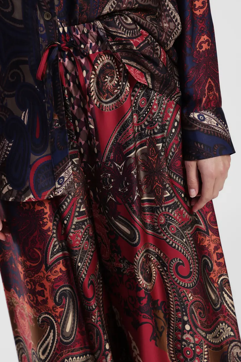Pantaloni palazzo con stampa paisley miniatura 3