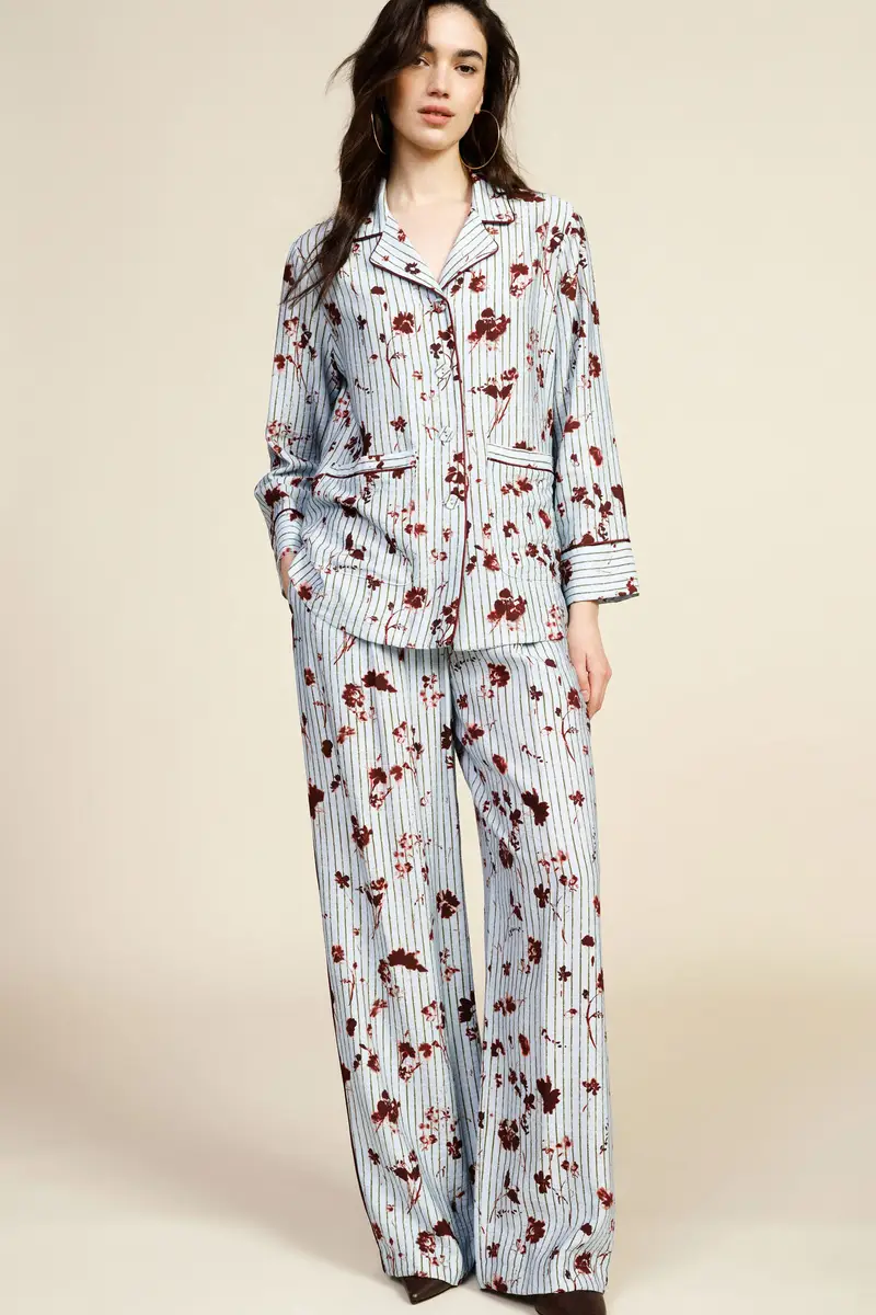 Pantaloni palazzo fantasia a vita alta miniatura 2