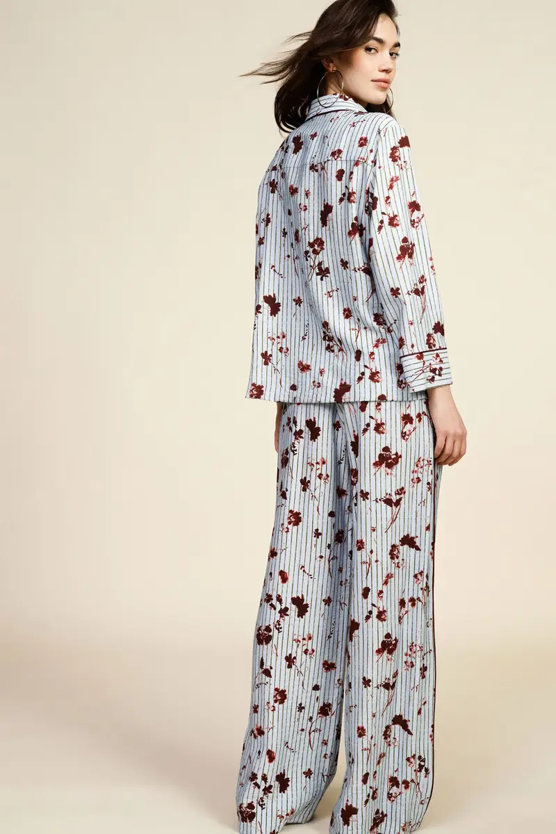 Pantaloni palazzo fantasia a vita alta miniatura 3