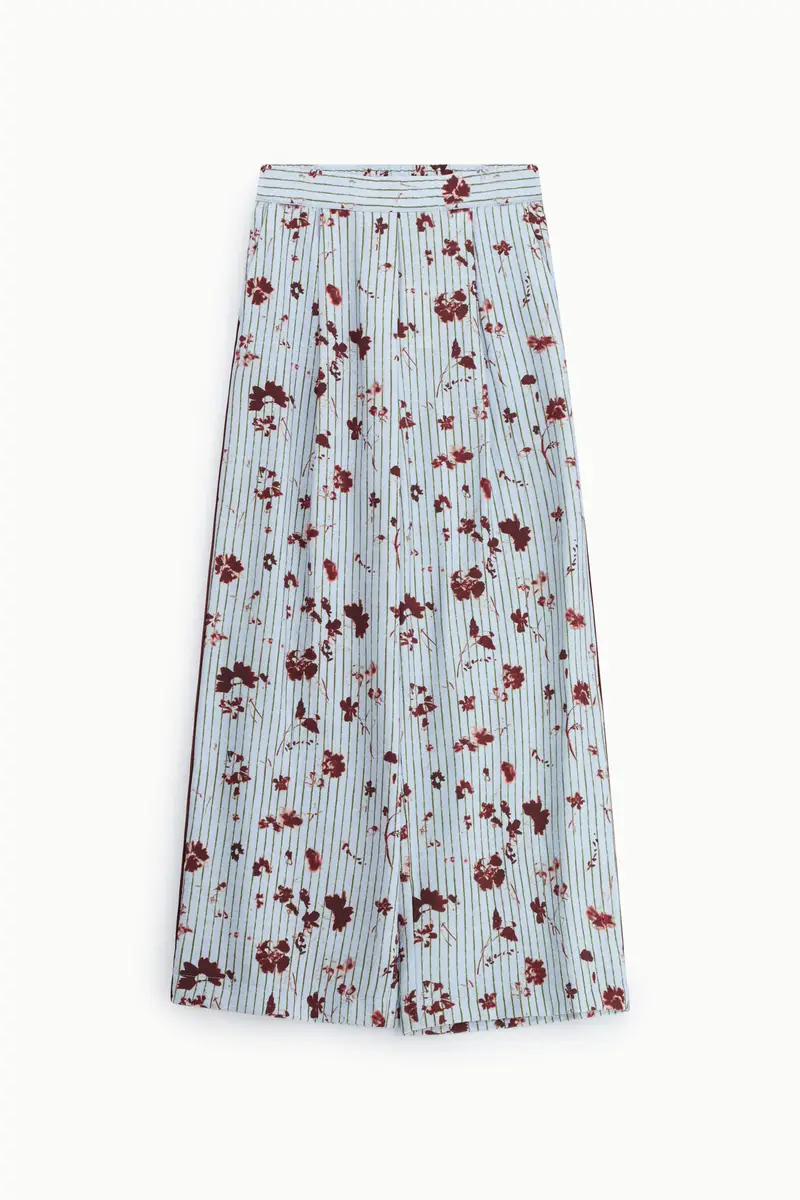 Pantaloni palazzo fantasia a vita alta