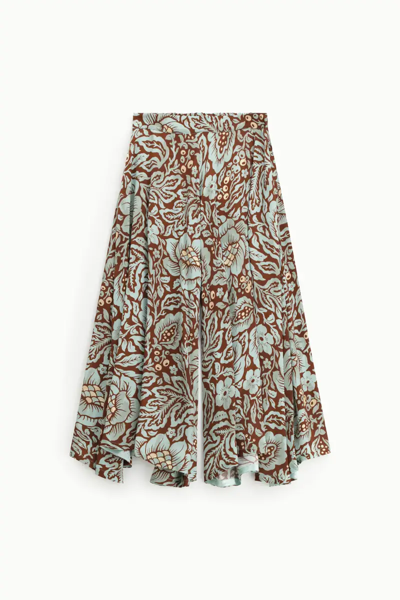 Pantaloni palazzo fantasia floreale ampi