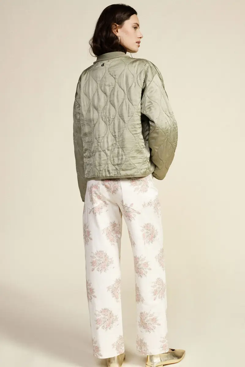 Pantaloni palazzo fantasia floreale vita alta miniatura 3