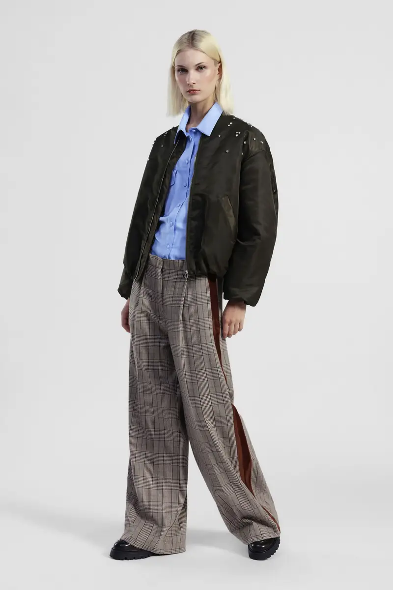 Pantaloni palazzo fantasia principe con bande laterali miniatura 2