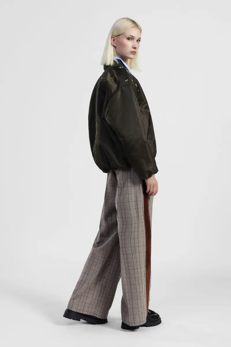 Pantaloni palazzo fantasia principe con bande laterali miniatura 3