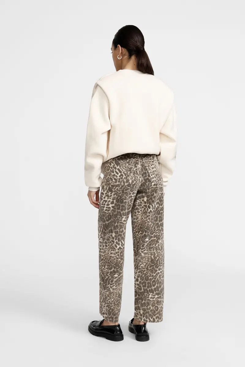 Pantaloni palazzo stampa animalier vita alta miniatura 3