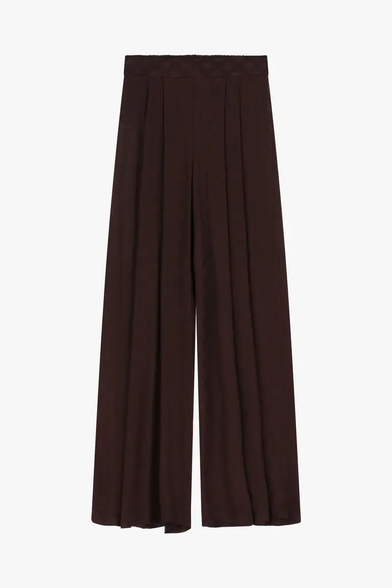 Pantaloni palazzo stampa pois vita alta