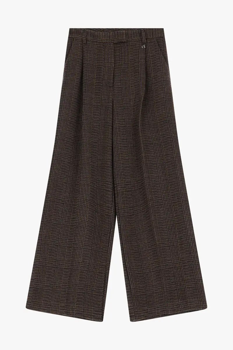 Pantaloni palazzo stampati a vita alta