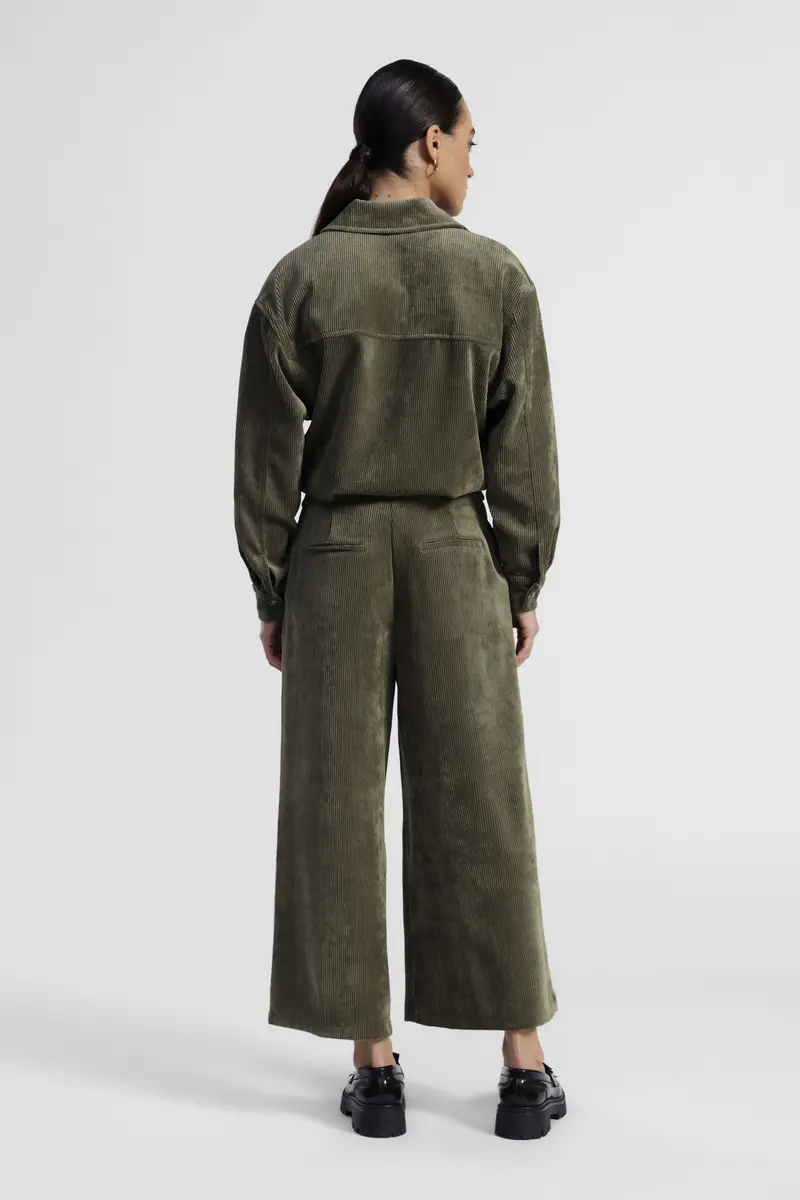 Pantaloni palazzo velluto coste vita alta miniatura 3