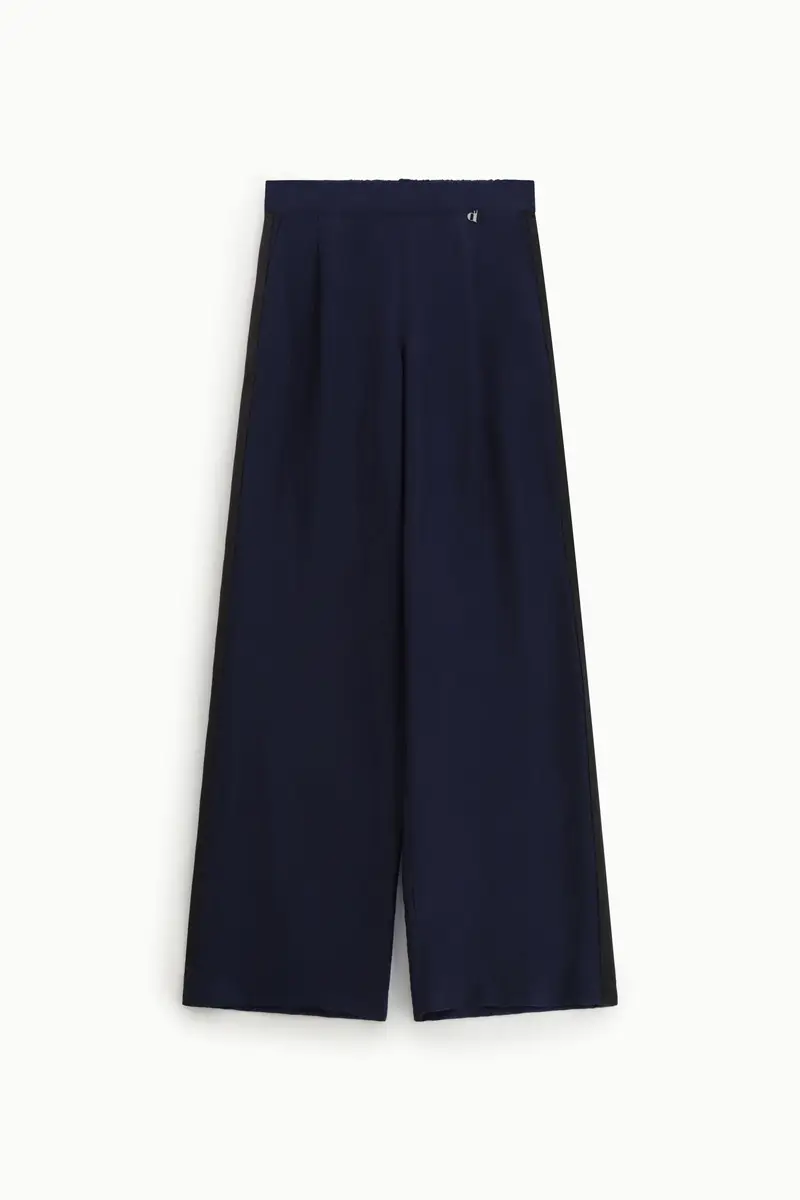 Pantaloni palazzo vita alta con bande laterali