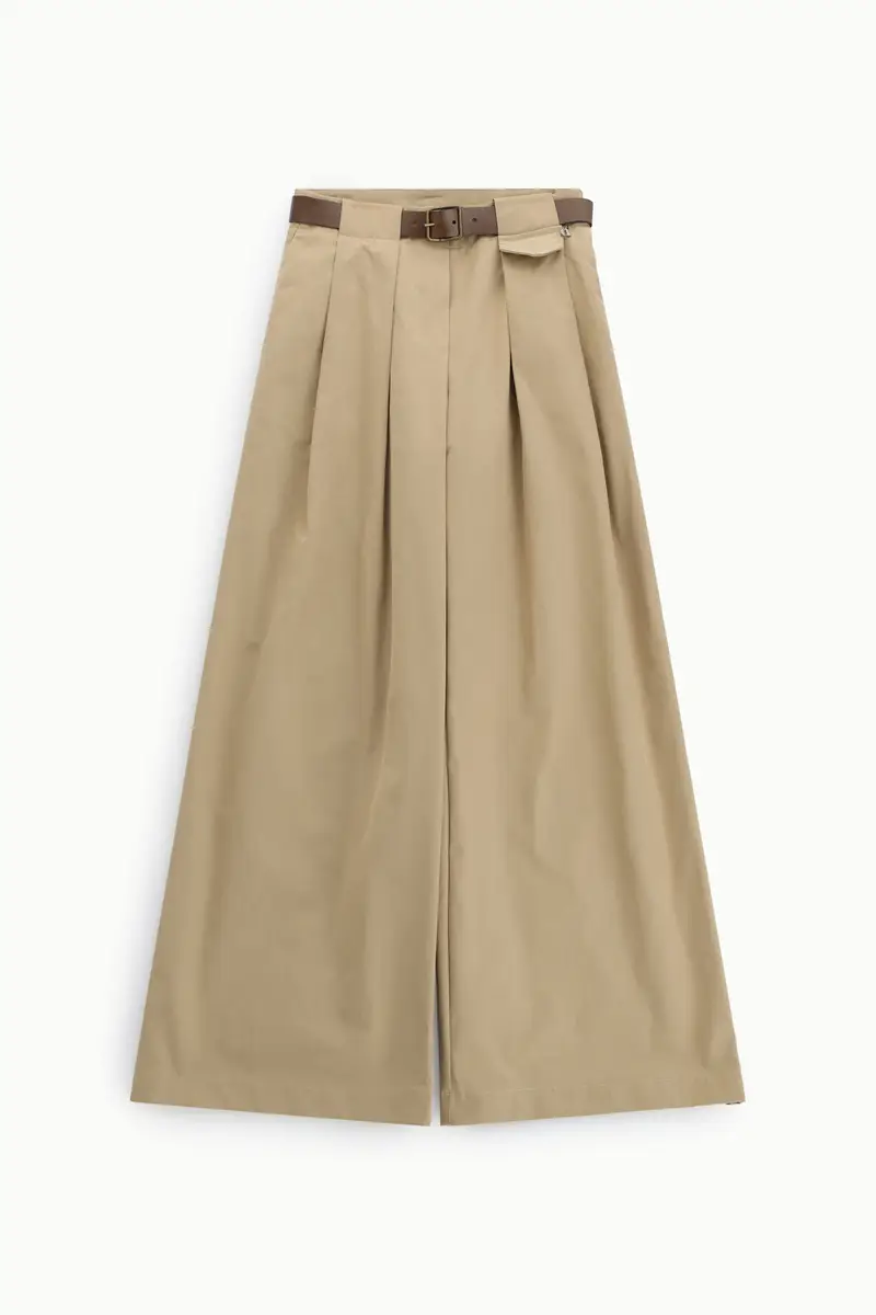 Pantaloni palazzo vita alta con cintura