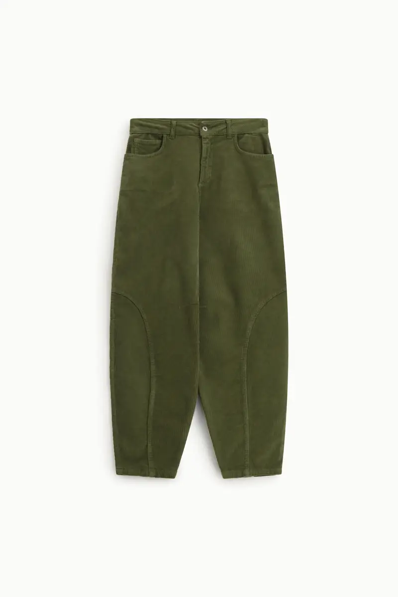 Pantaloni palazzo vita alta con cuciture curve