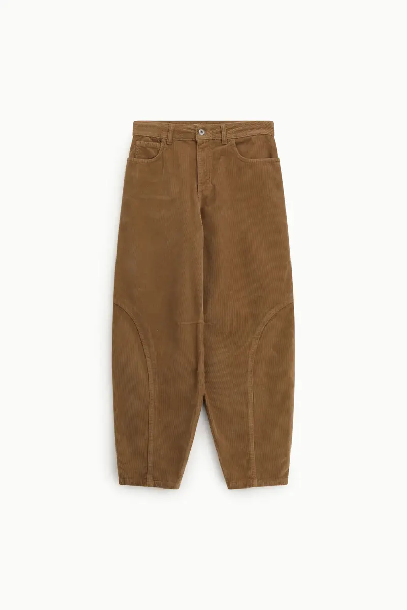 Pantaloni palazzo vita alta con cuciture curve