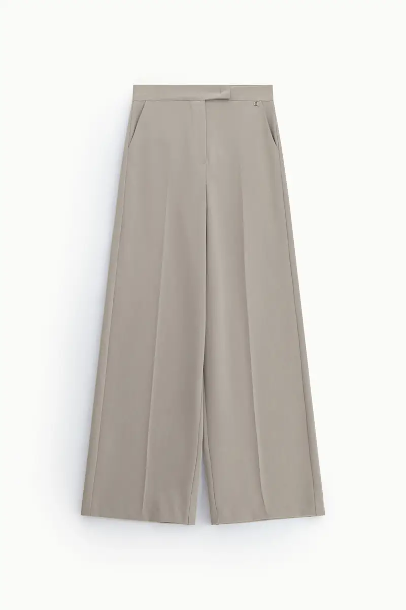 Pantaloni palazzo vita alta con gamba ampia