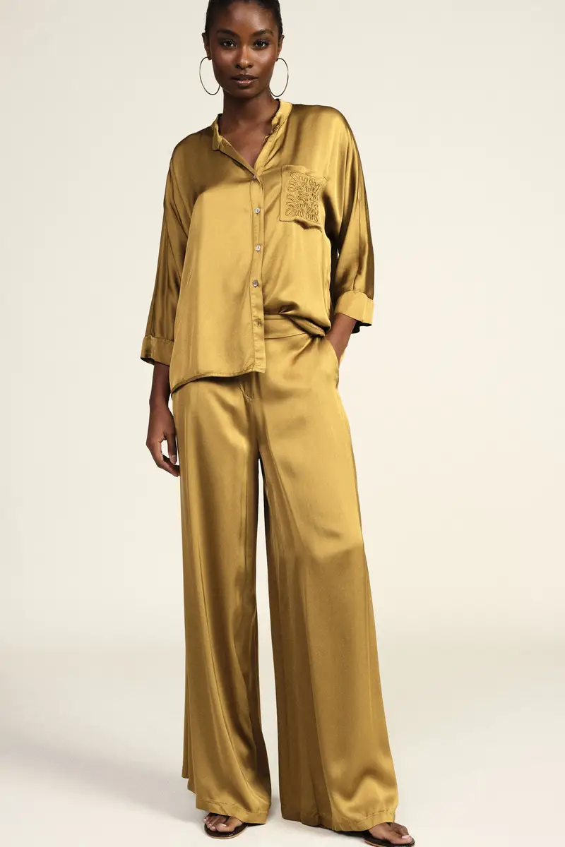 Pantaloni palazzo vita alta con gamba ampia miniatura 2