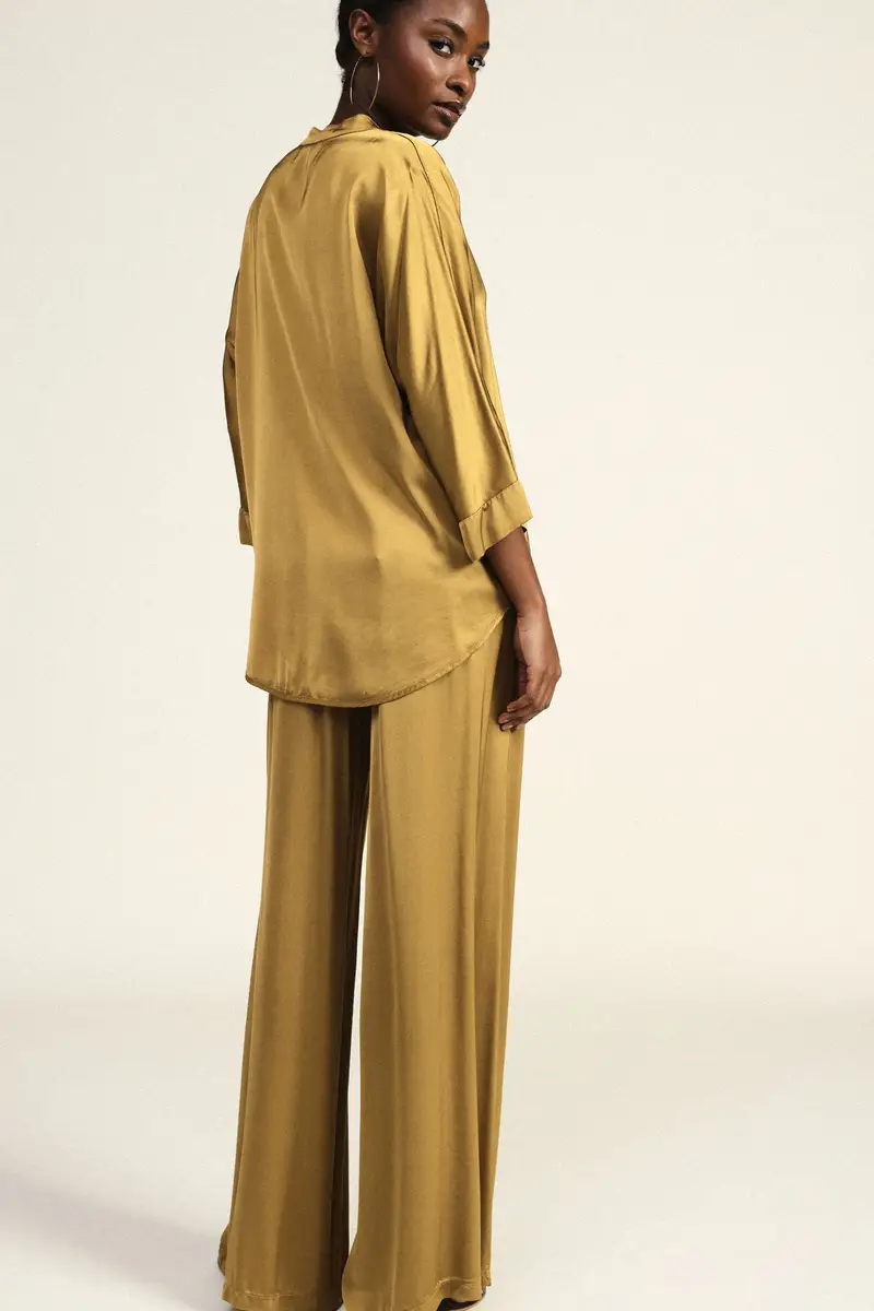 Pantaloni palazzo vita alta con gamba ampia miniatura 3